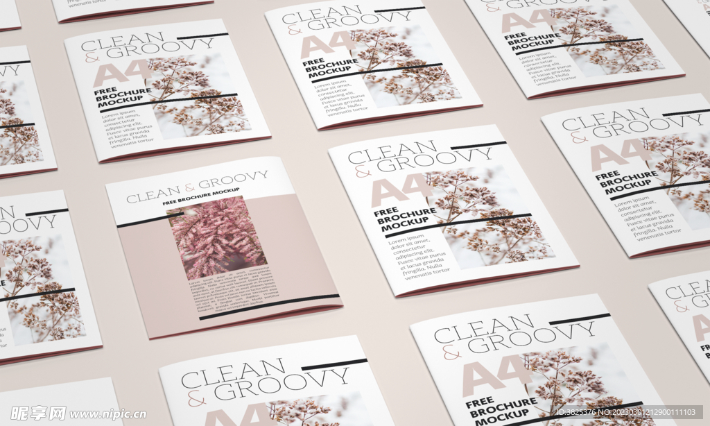 A4书本杂志画册展示样机模板