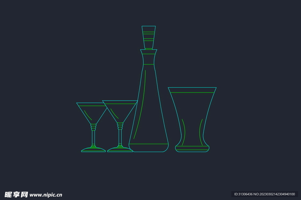 酒杯立面cad