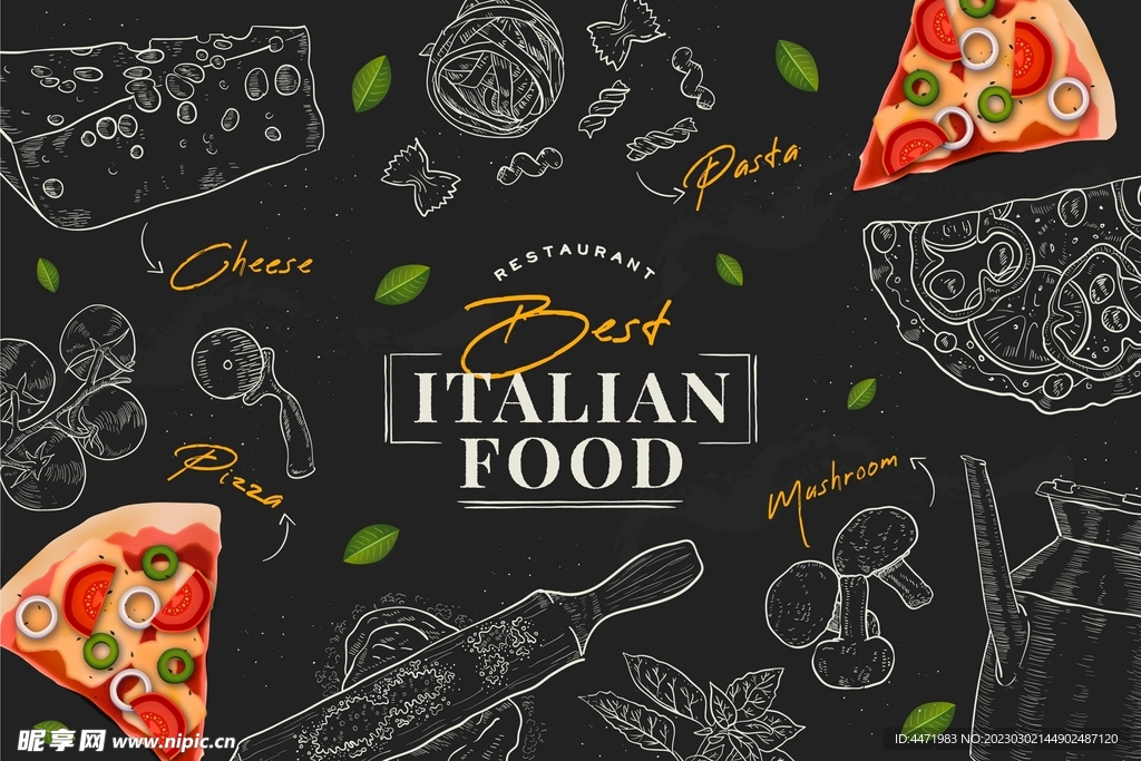 披萨店宣传背景