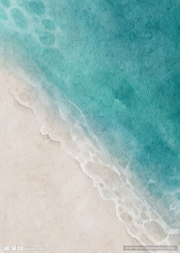 水彩海滩