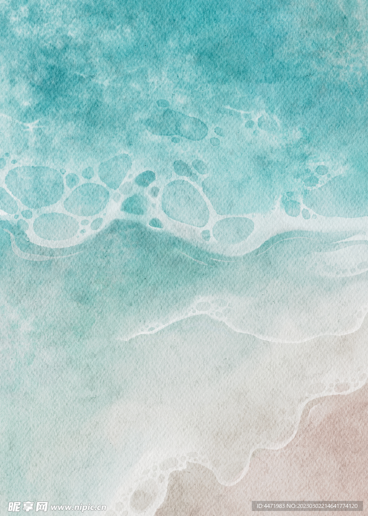 水彩海滩 