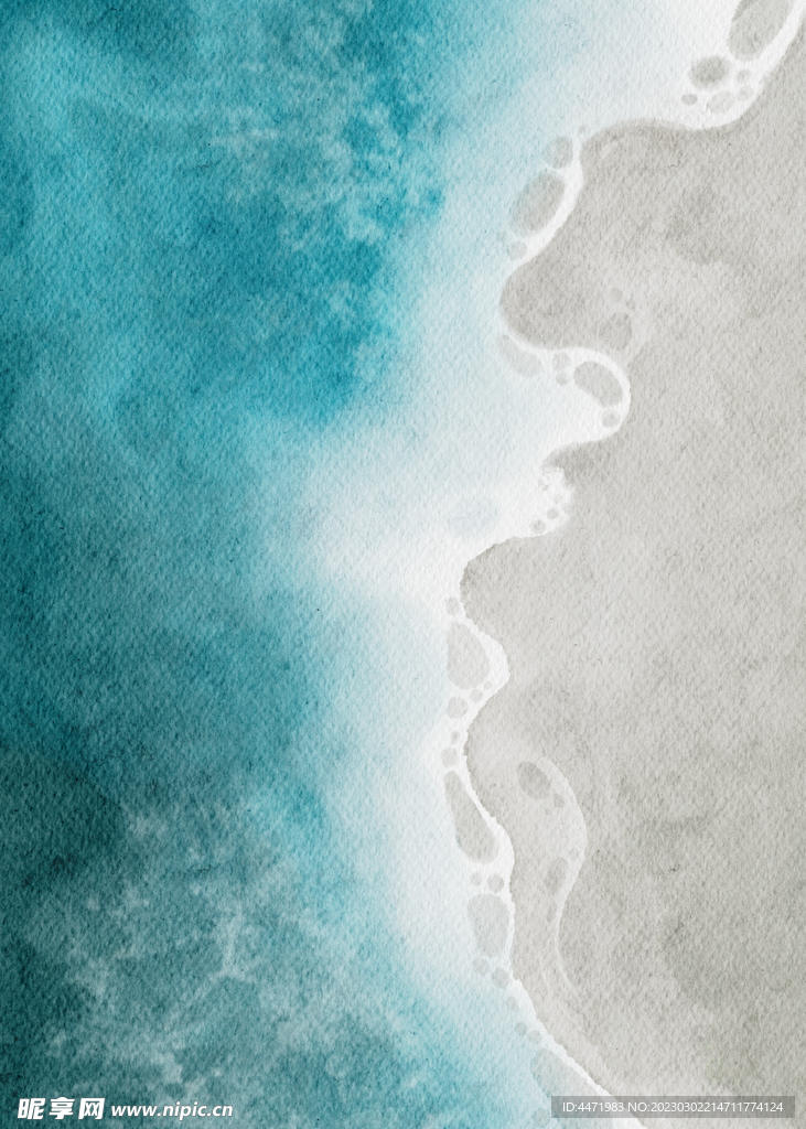 水彩海滩 