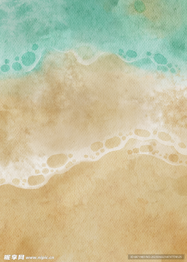 水彩海滩 