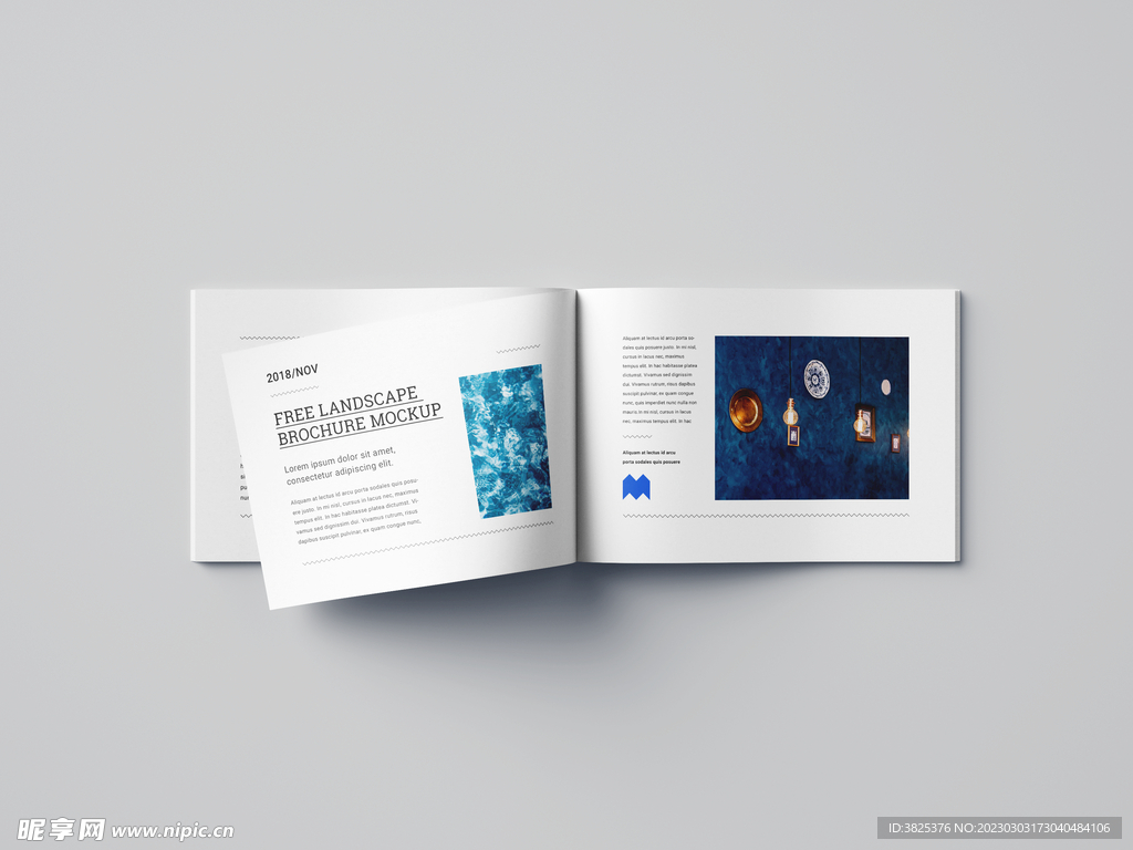 A4横向书本杂志画册样机模板