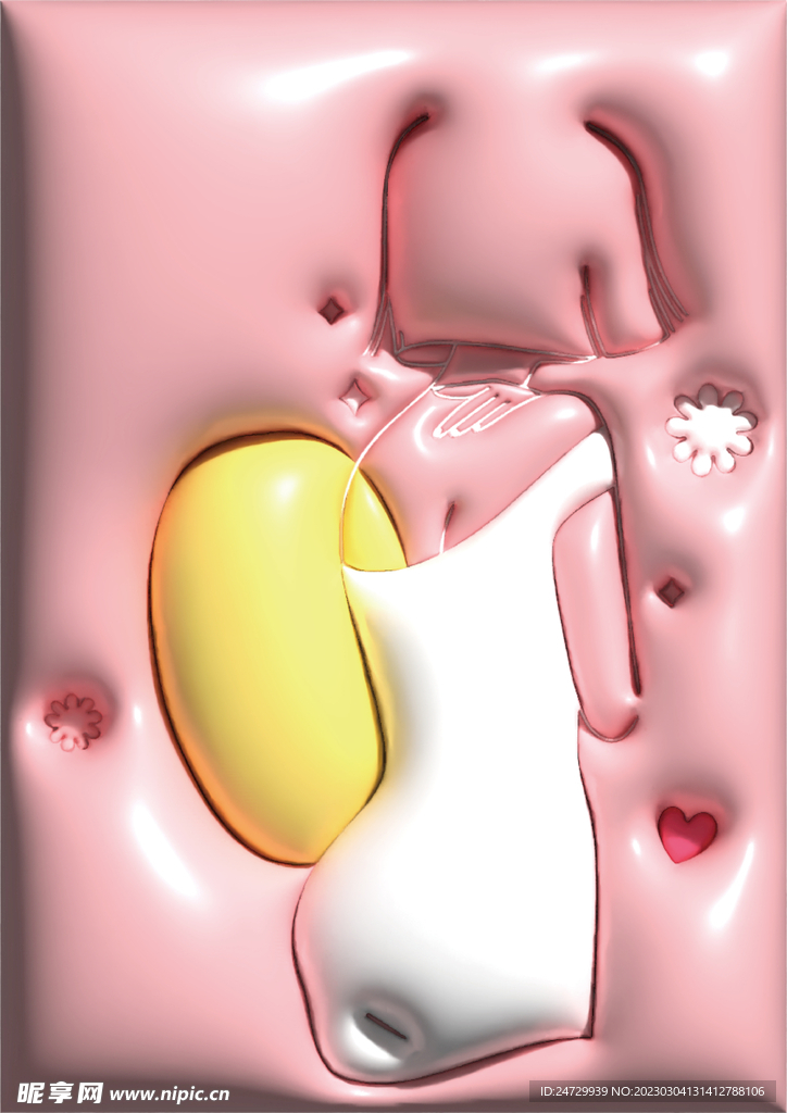 三八妇女节膨胀风海报