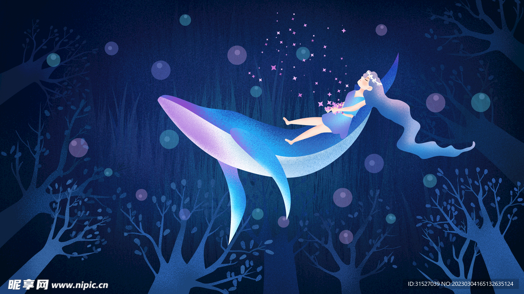 唯美女孩与鲸鱼