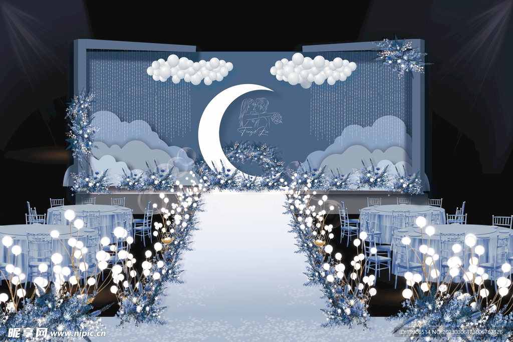 蓝色月亮婚礼效果