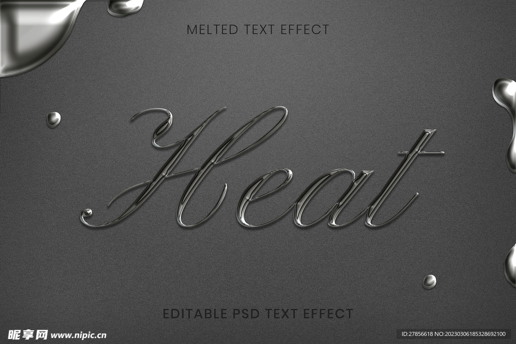 高品质金属字体样式 艺术性效果