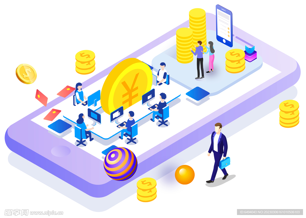 销售手机银行理财投资图