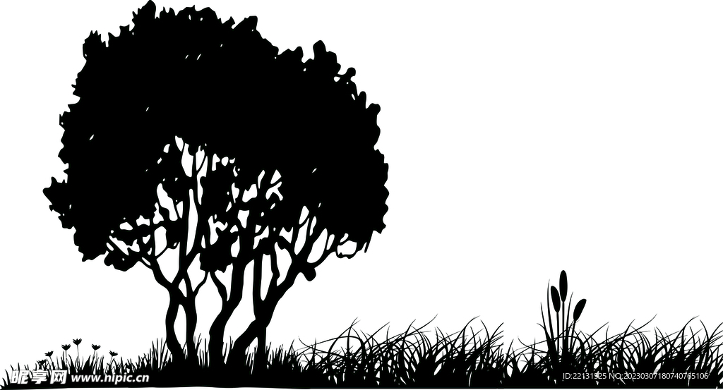 树木剪影图