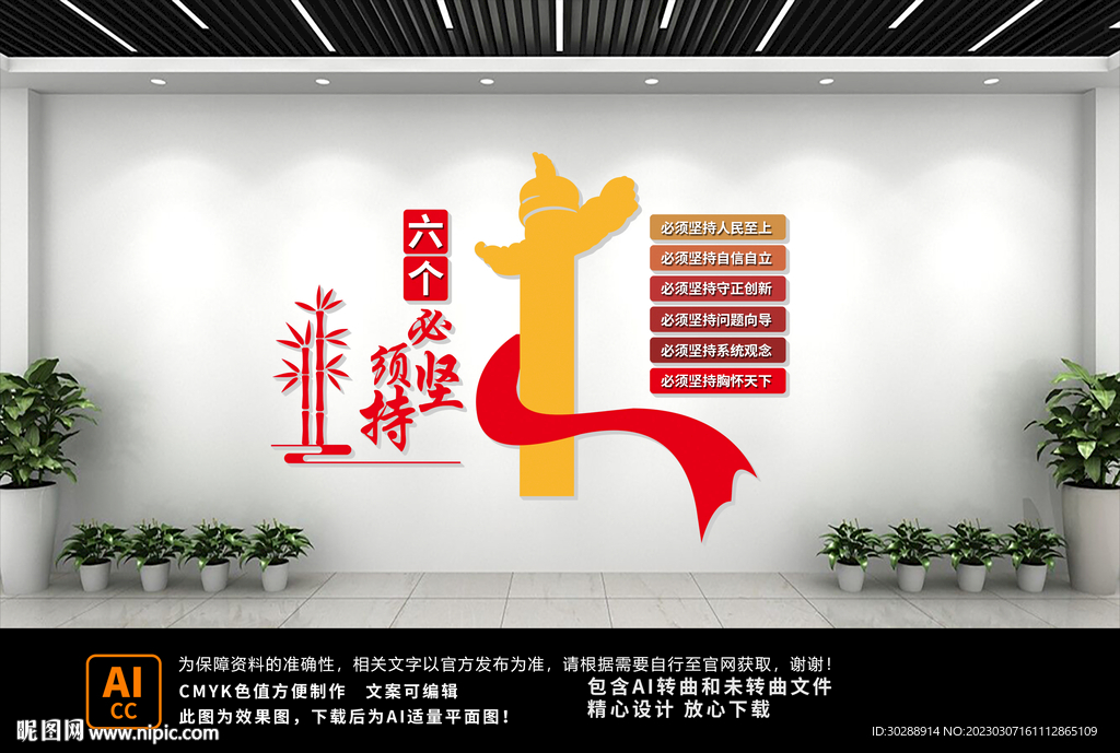 六个必须坚持党建文化墙