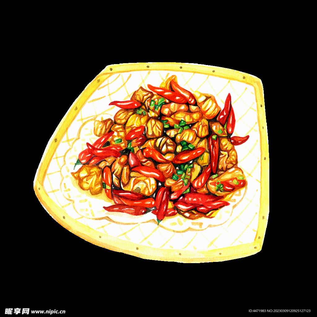 手绘辣炒鸡丁