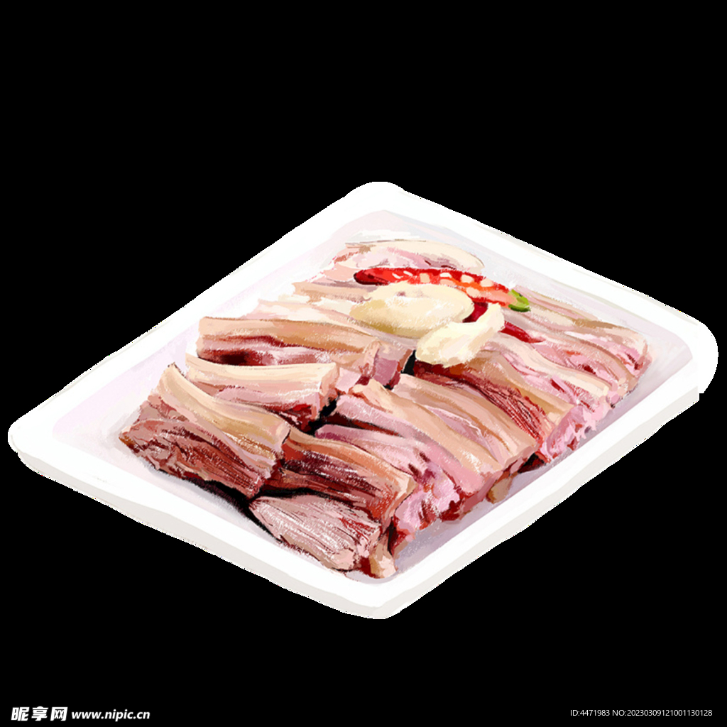 手绘凉拌猪头肉
