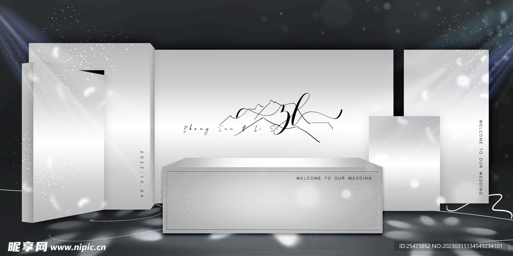 黑白极简婚礼效果图