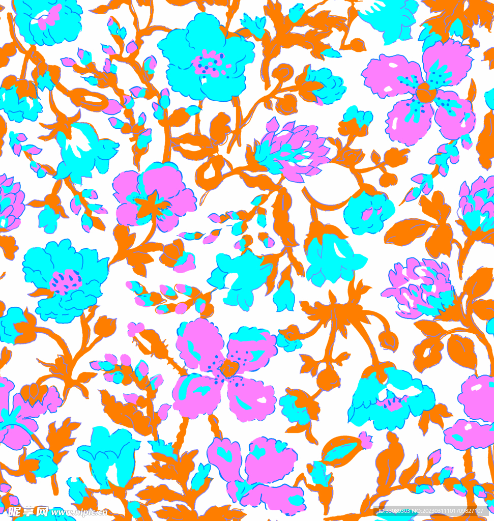 大牌碎花 腰果花