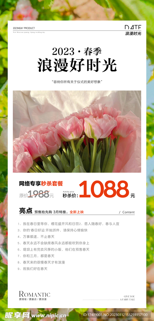 海报 价格单 春天 