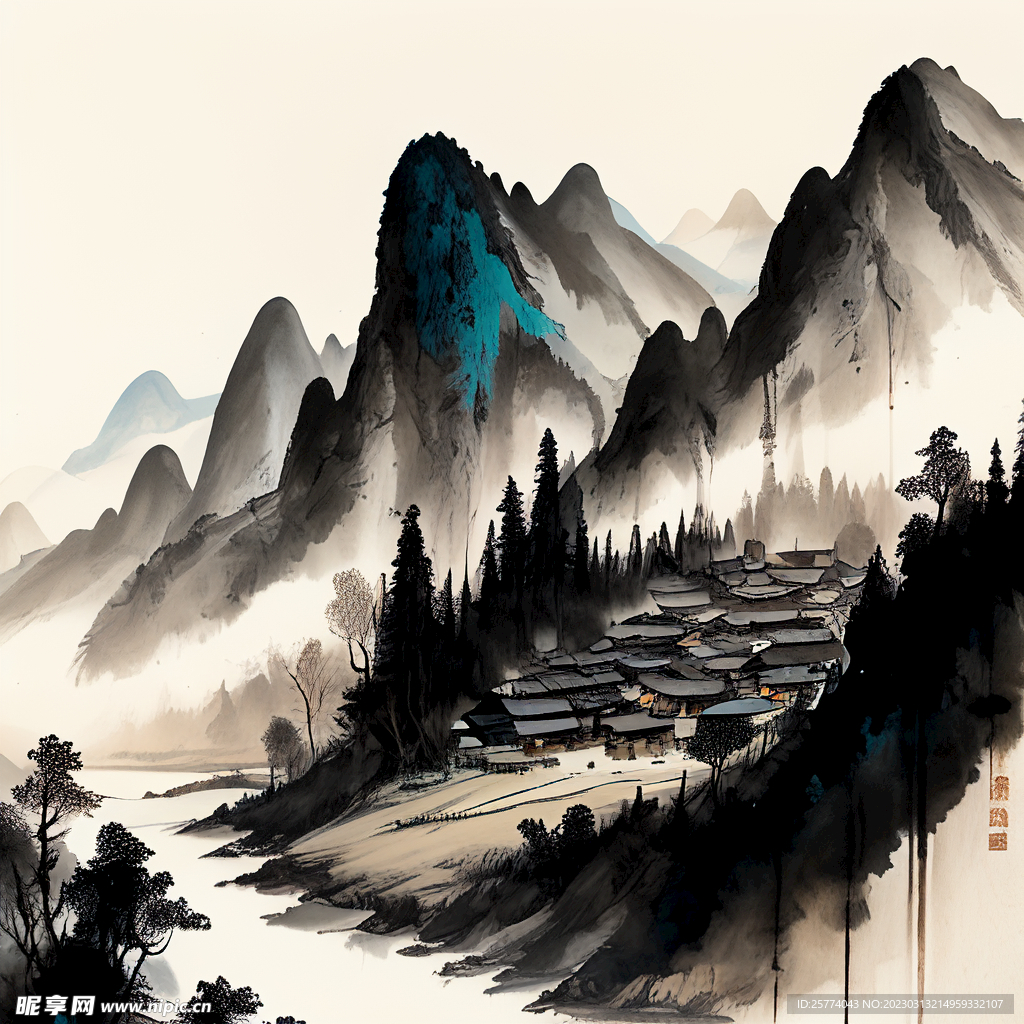 水墨山水画