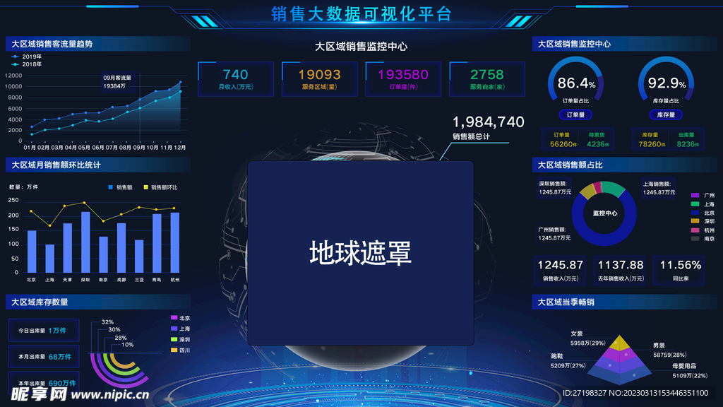 科技感大数据可视化智能界面首页