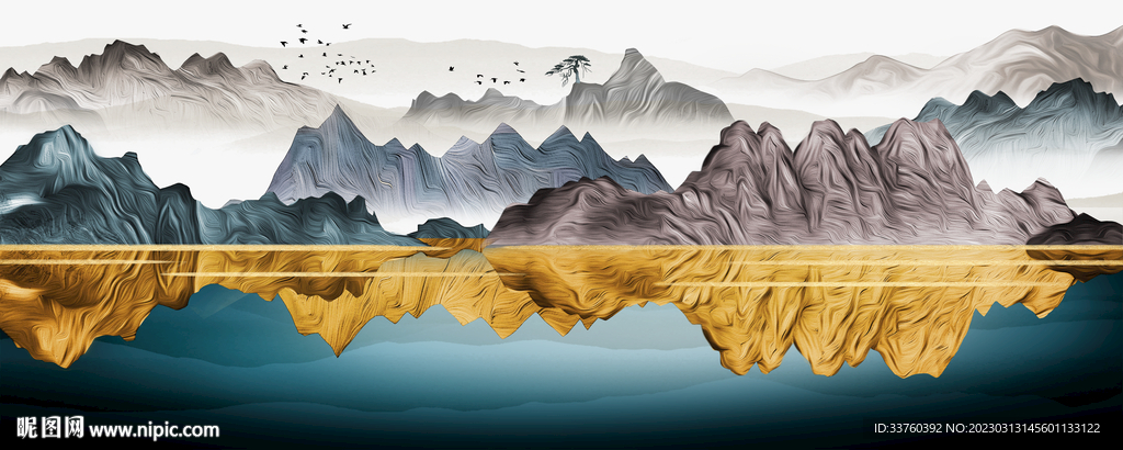 新中式山水装饰画