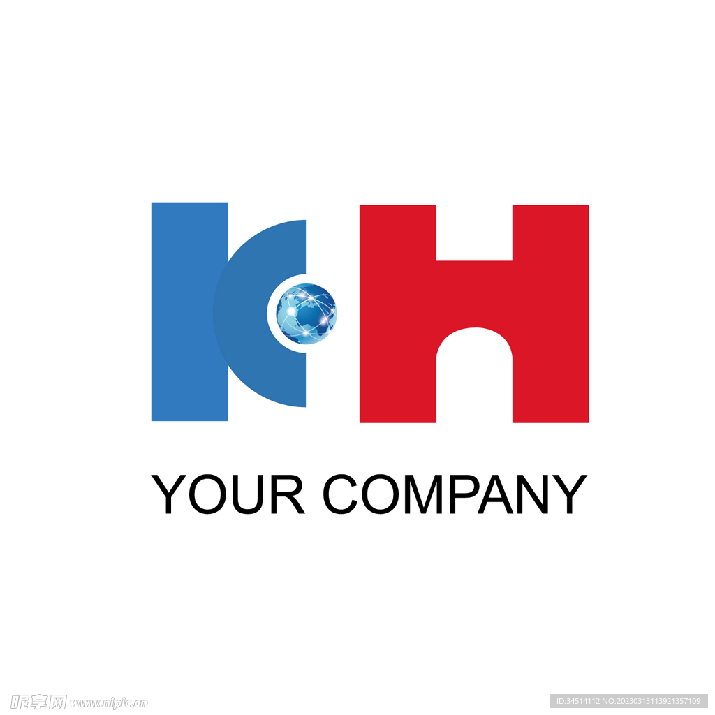 KH国际科技logo设计