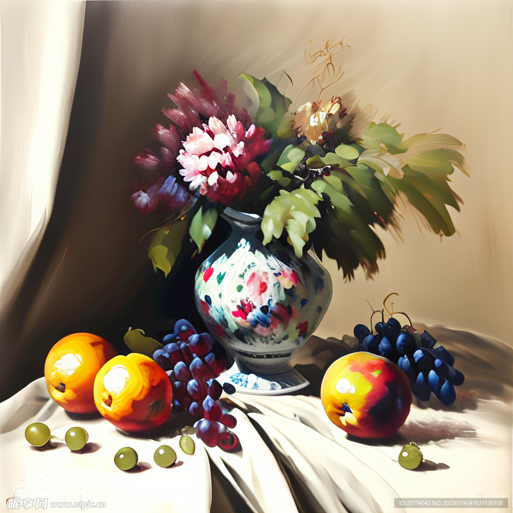油画静物