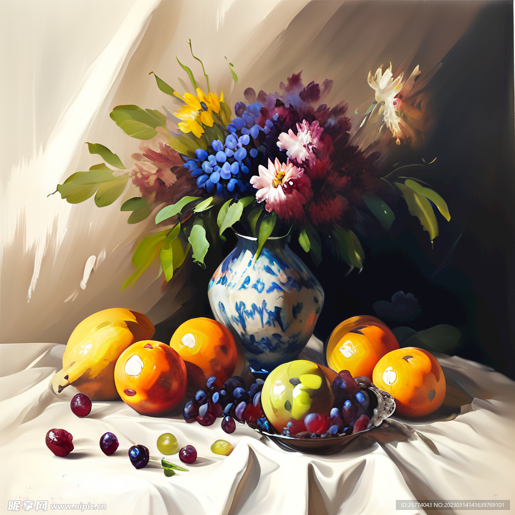 油画静物