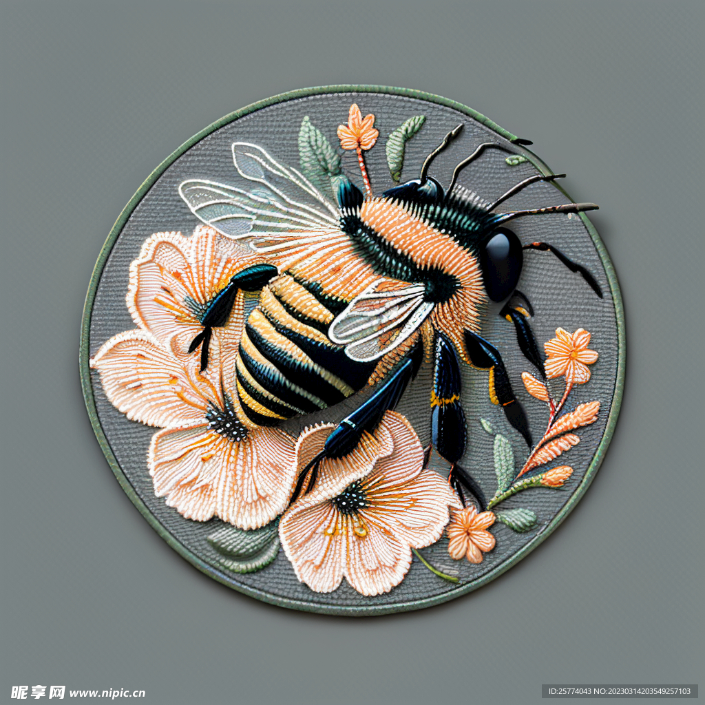 蜜蜂刺绣