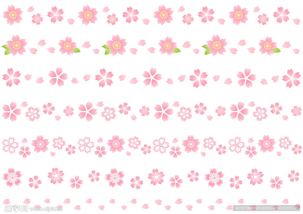 矢量樱花分割线