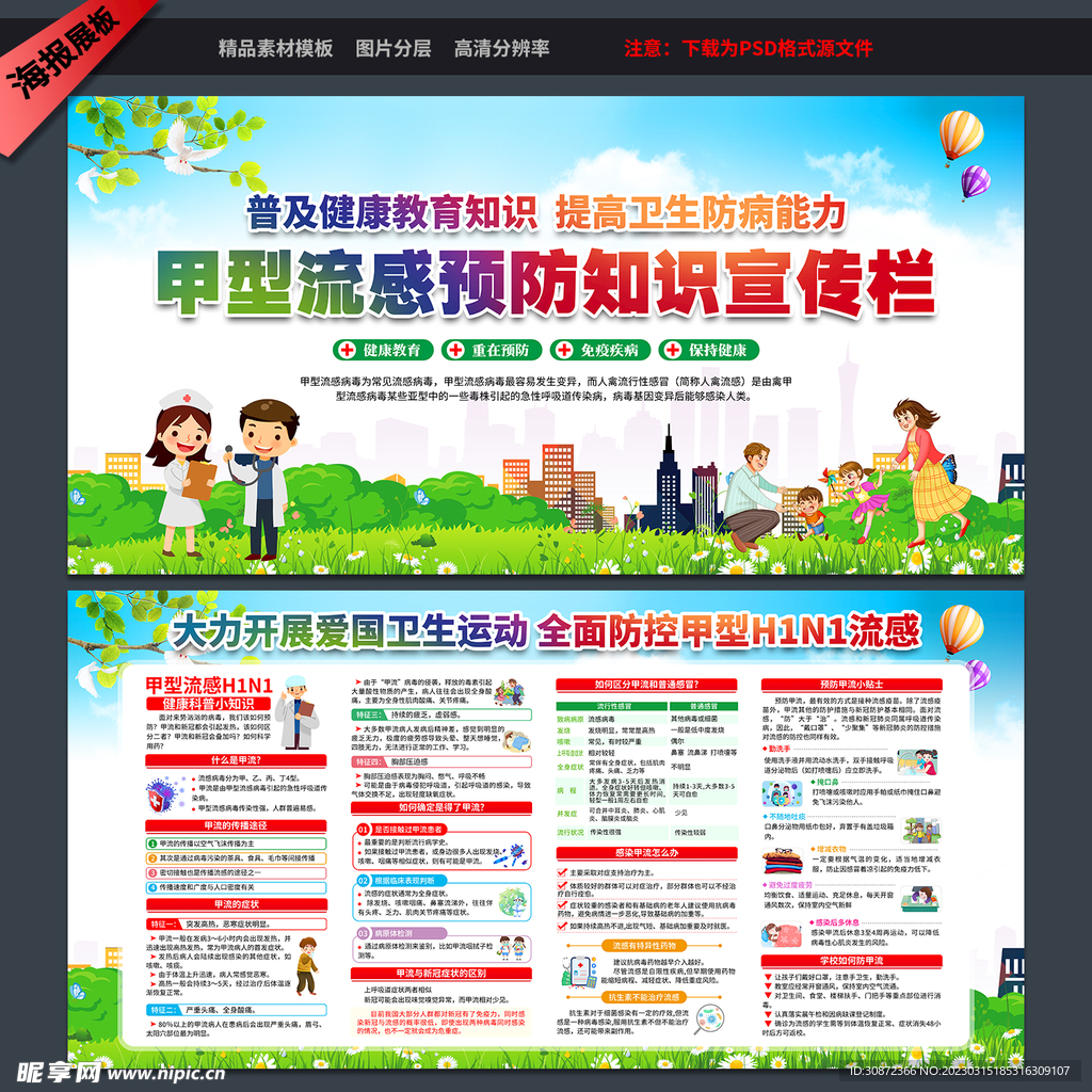 预防甲流展板