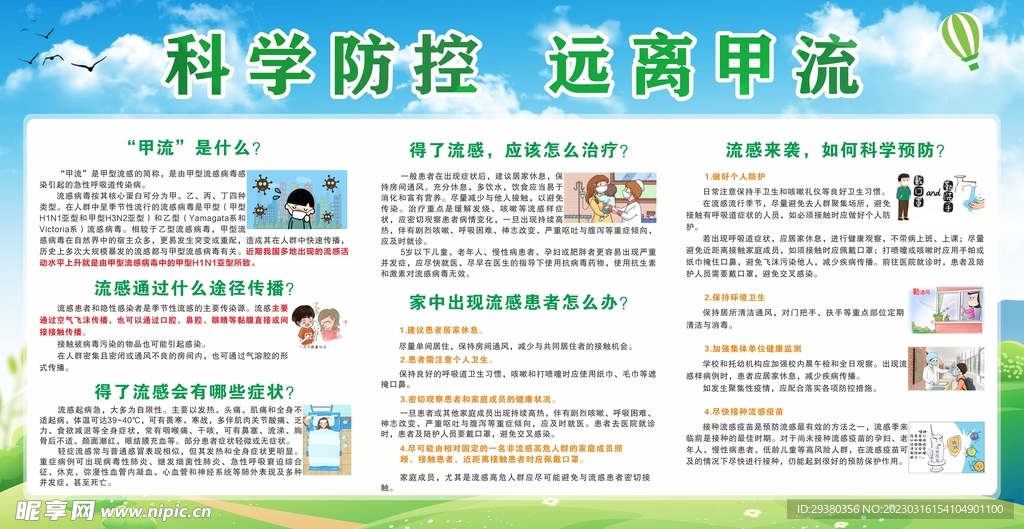 预防甲流展板