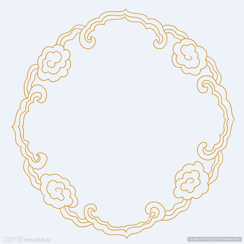 祥云方形边框素材