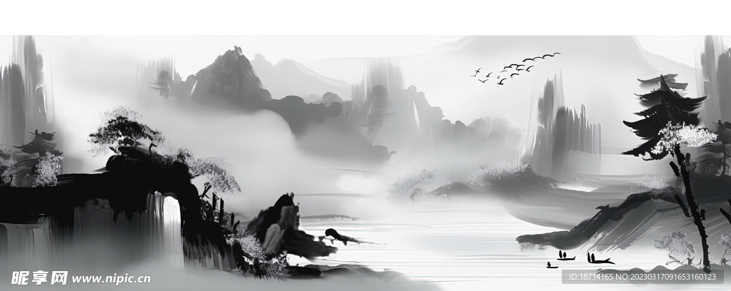 水墨山水画