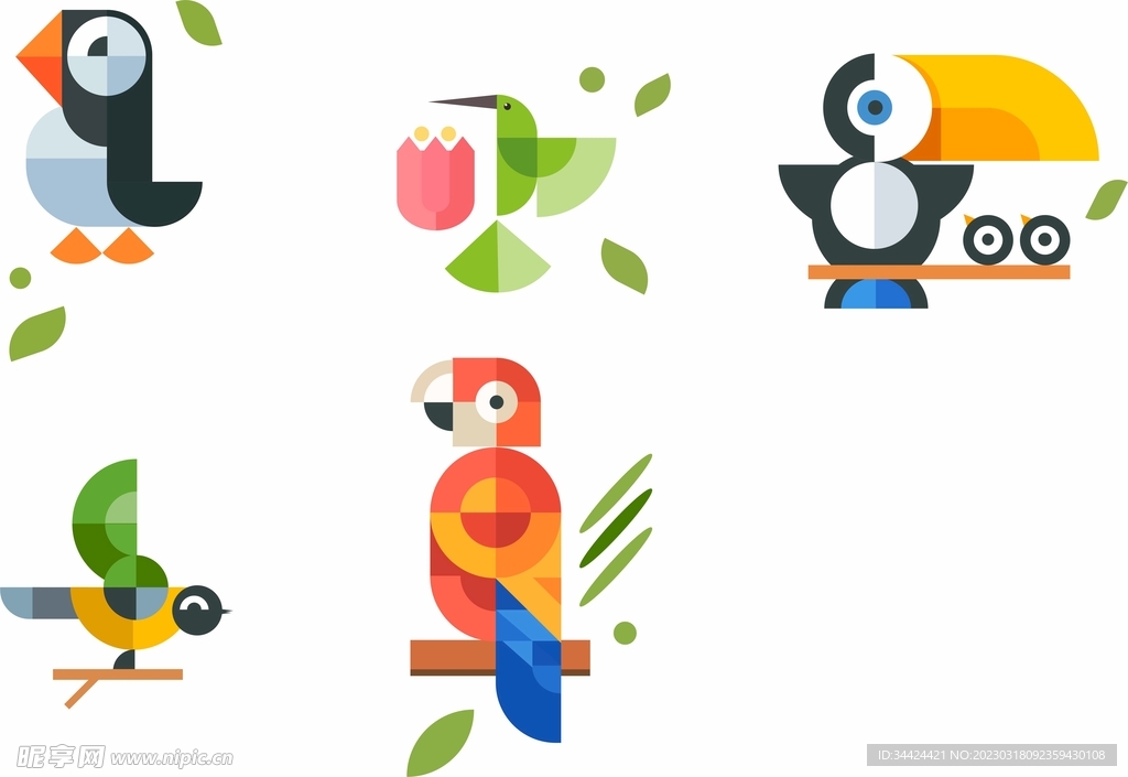 小鸟元素鸟矢量