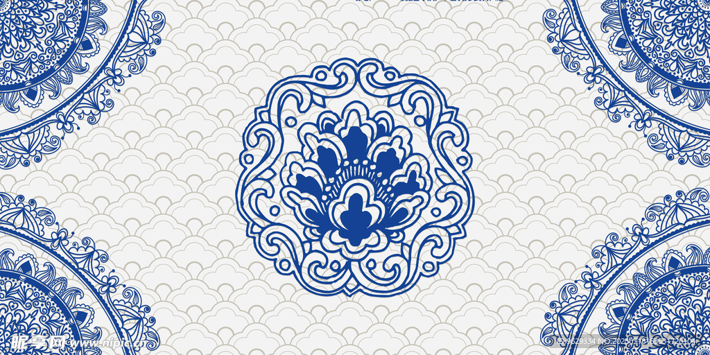 青花背景