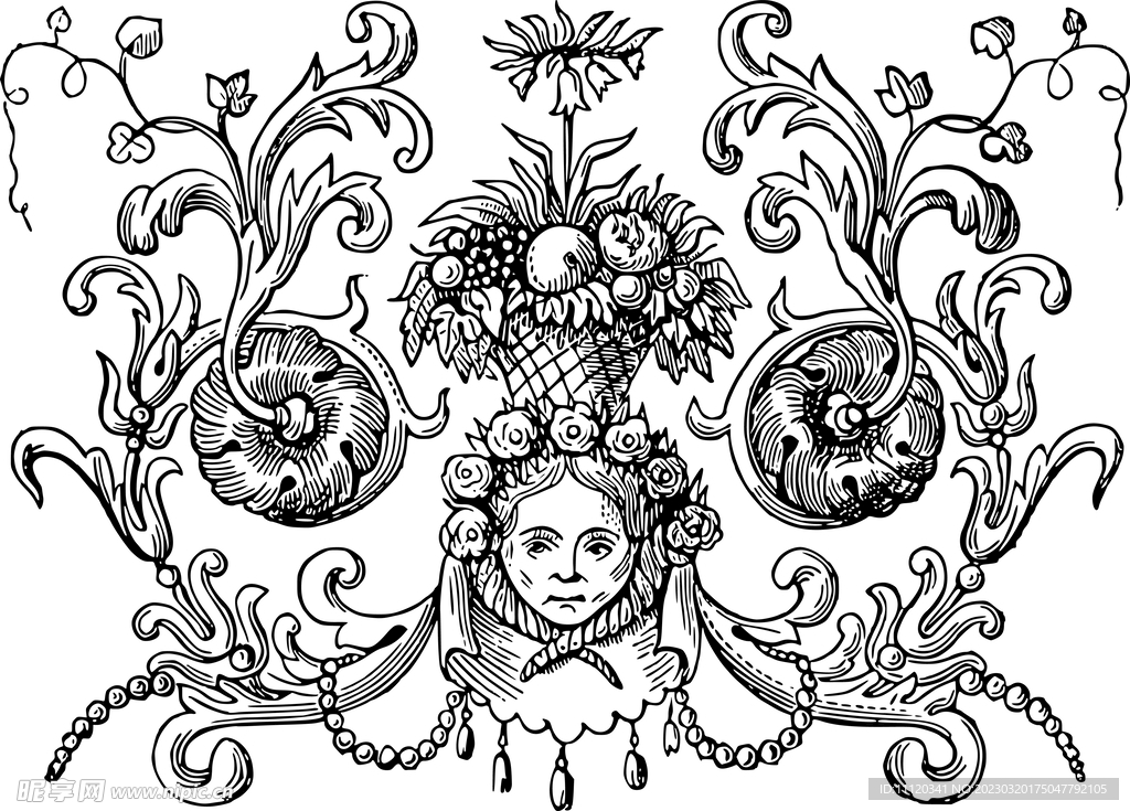 复古装饰品设计矢量素材