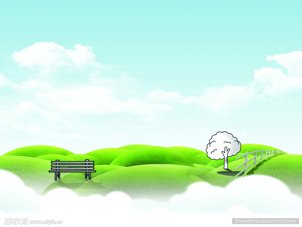 农田蓝天白云背景