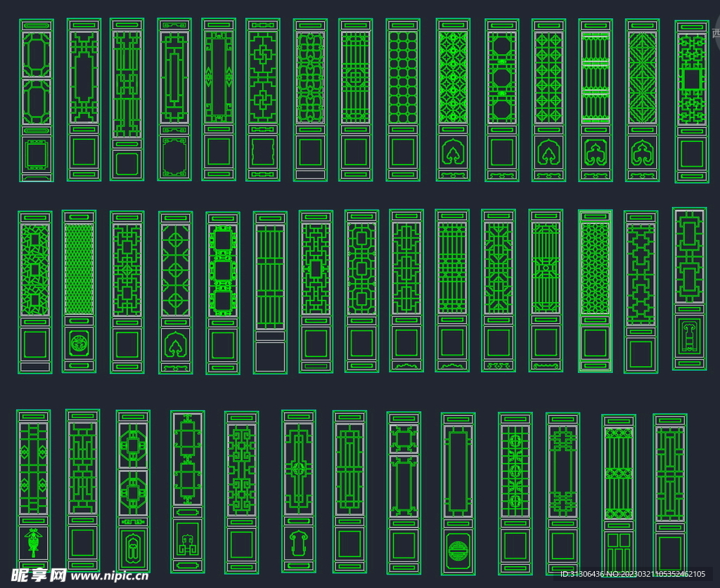 古建筑门窗装饰cad