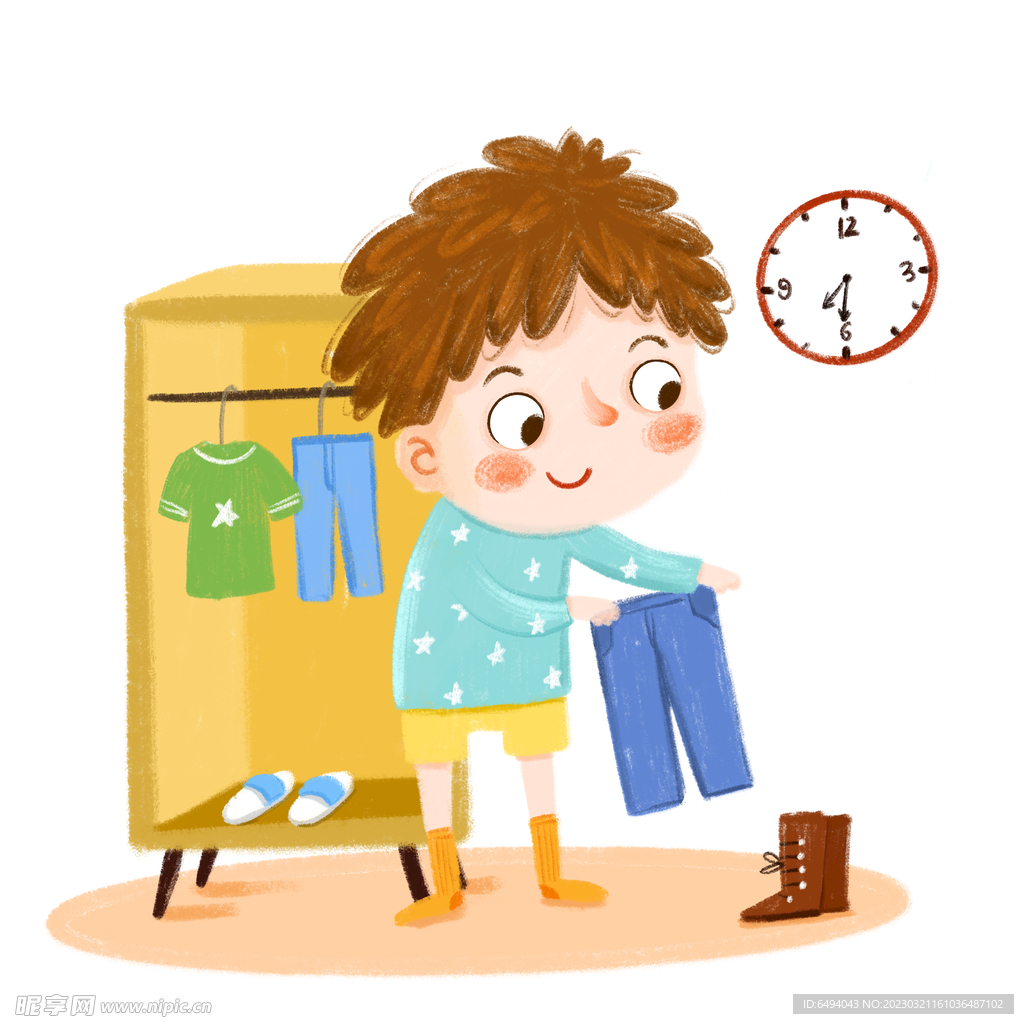 小男生自己穿衣脱衣乖宝宝