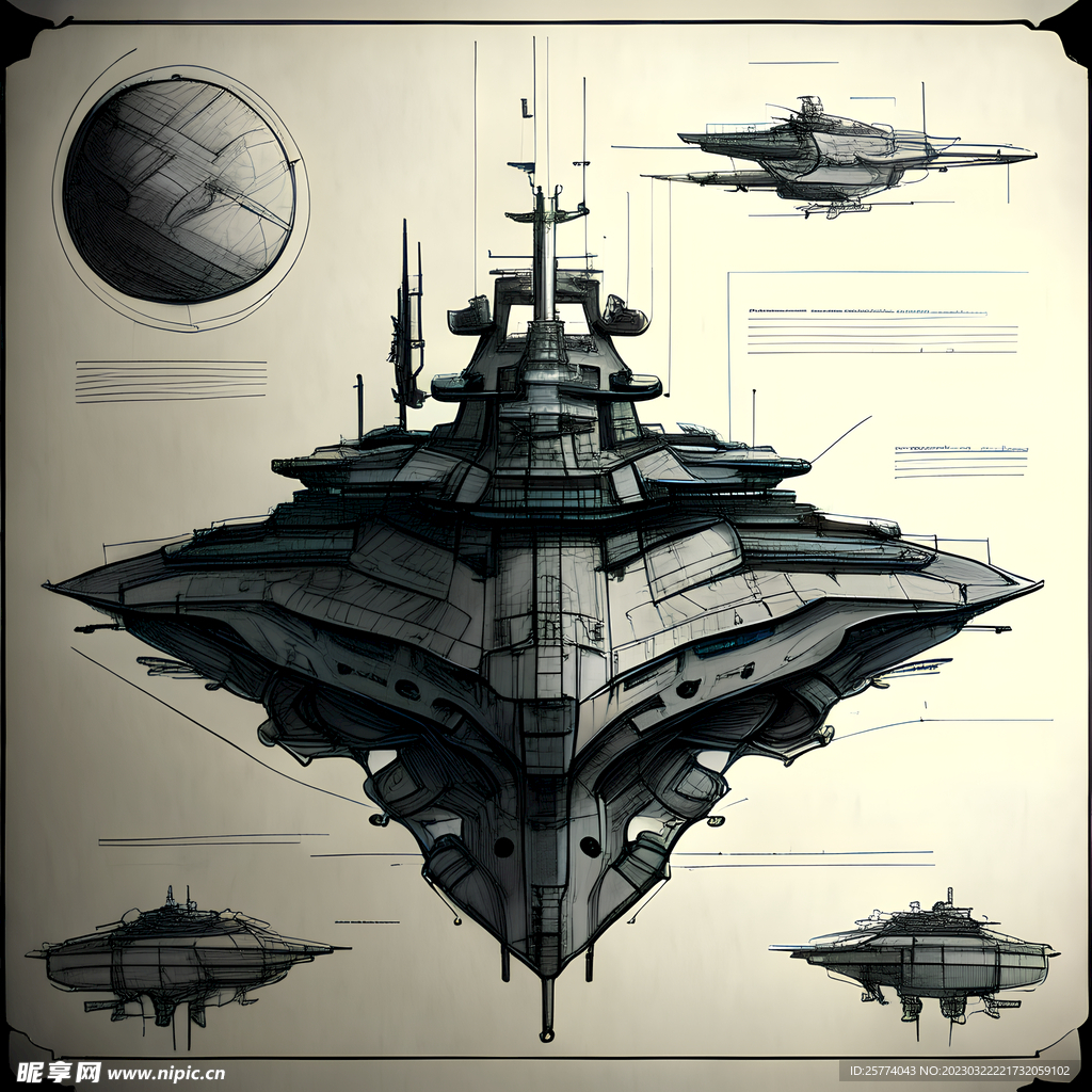 宇宙飞船设计手稿