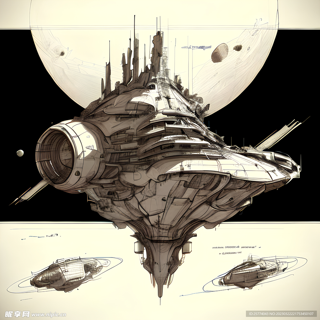 宇宙飞船设计手稿