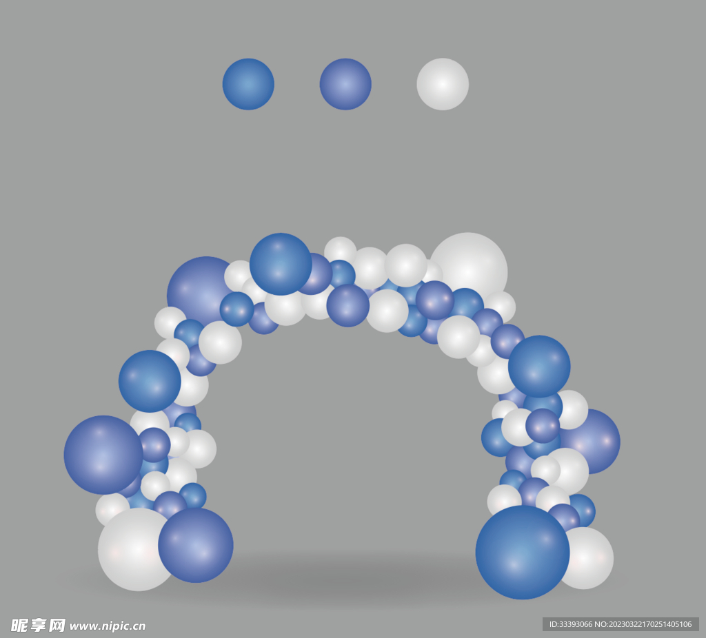 深蓝色气球拱门