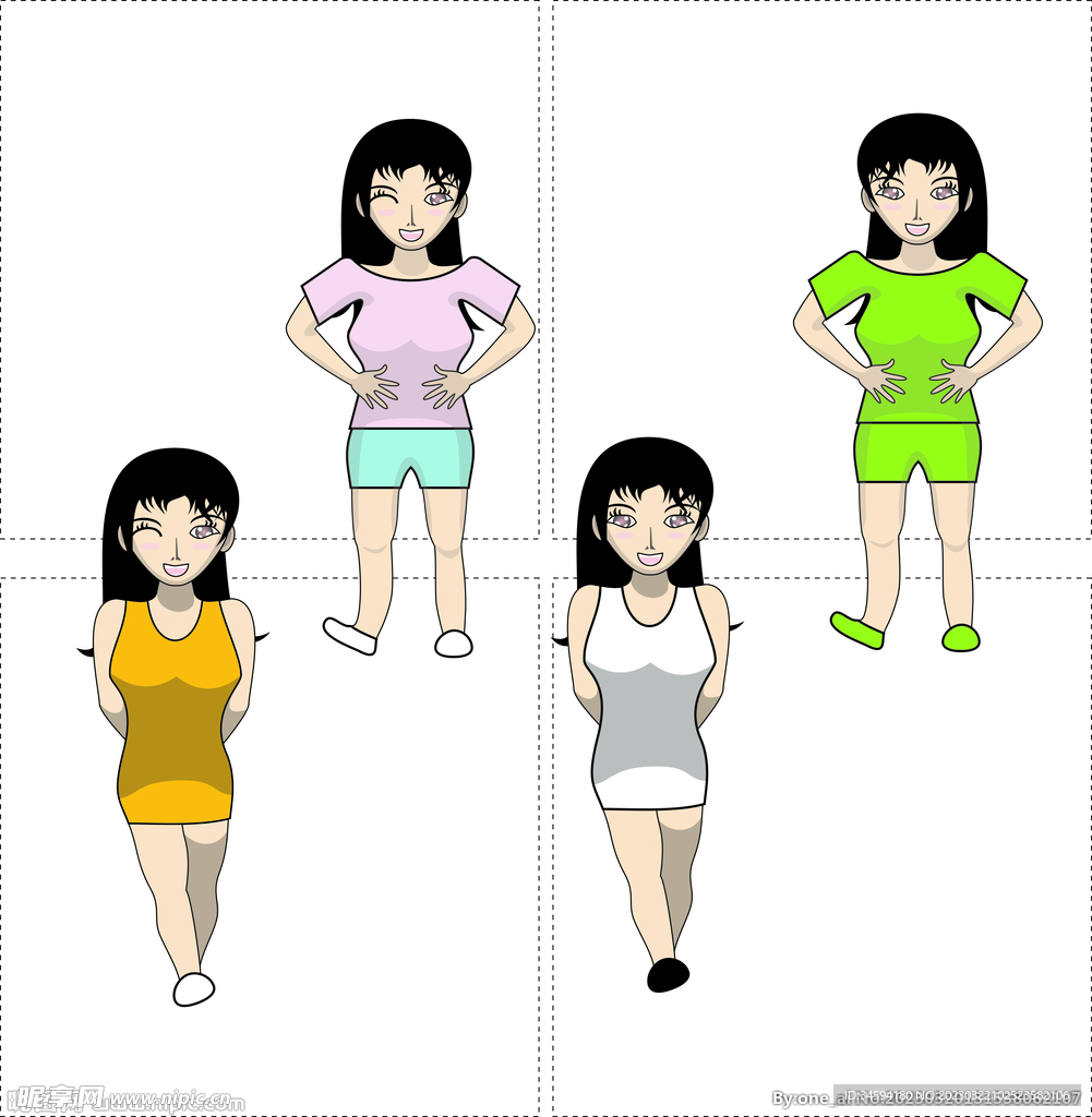 可爱风长发美女卡通动漫