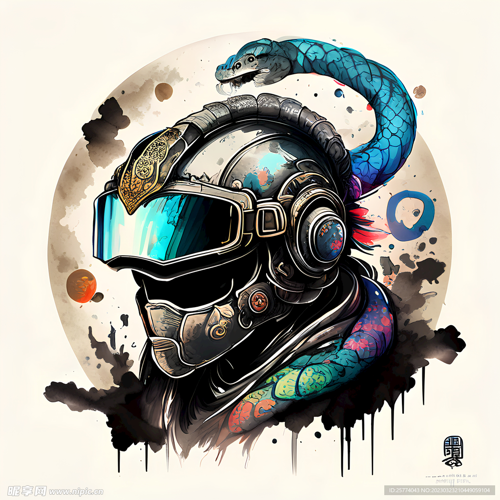 十二生肖蛇插画