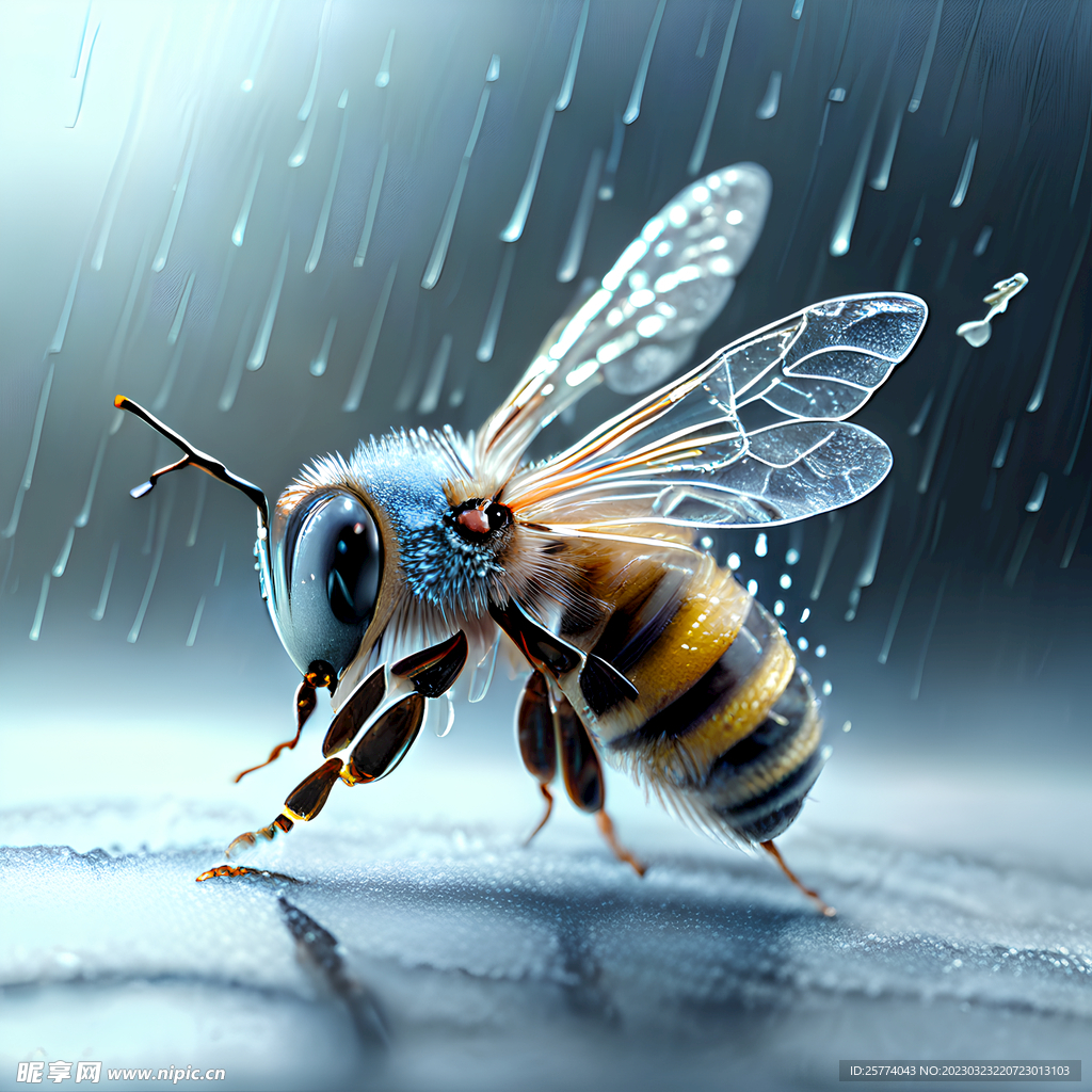 冰冻的蜜蜂