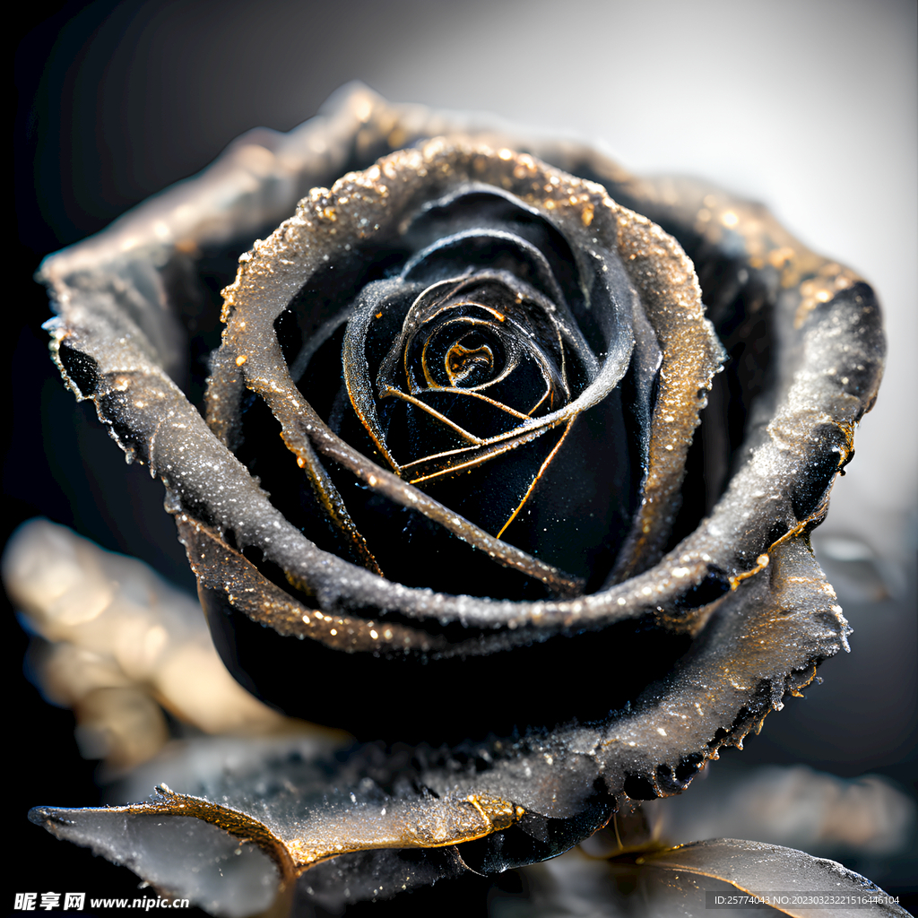 冰冻黑色玫瑰