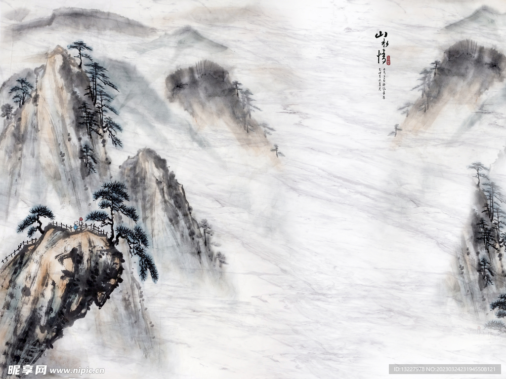 山水情 古风背景