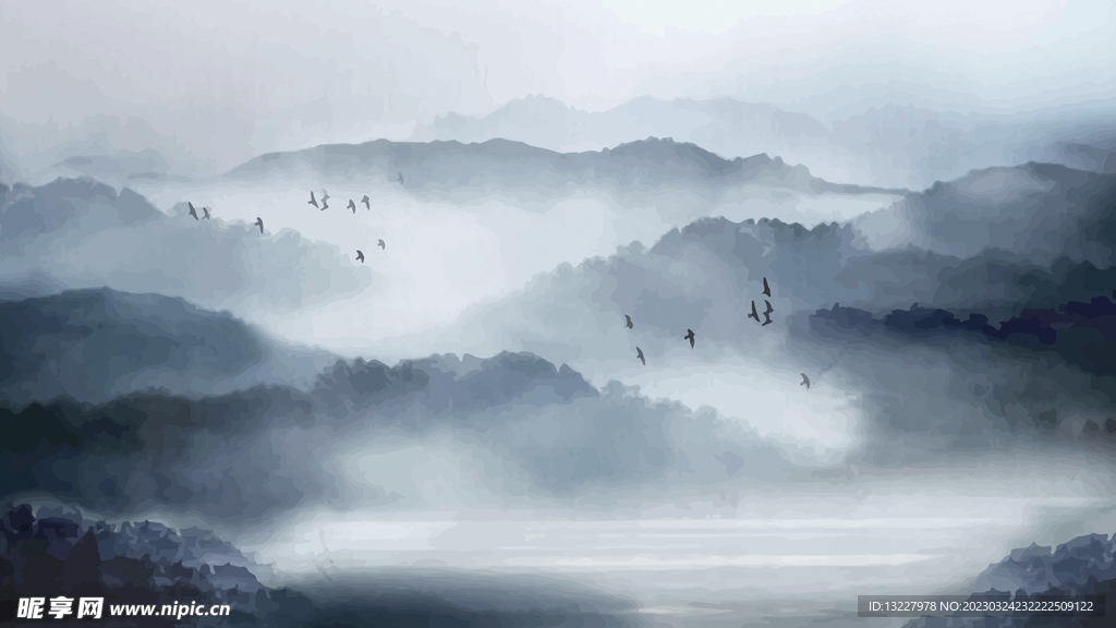 水墨 云层 背景图