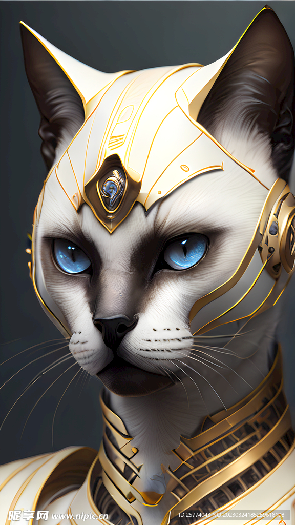 星罗猫机甲插画