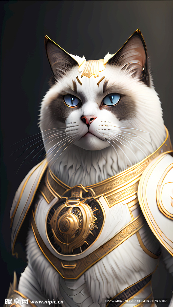 布偶猫机甲插画