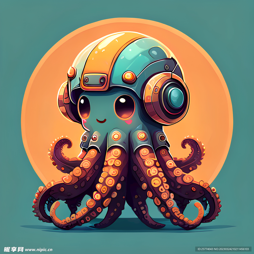 章鱼卡通插画